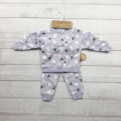 Lila & Jack Toddler 2 Piece Quilted Ghost Pumpkin Outfit Set NWT 12-18 Months