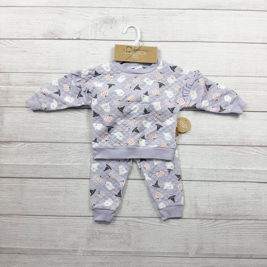 Lila & Jack Toddler 2 Piece Quilted Ghost Pumpkin Outfit Set NWT 12-18 Months