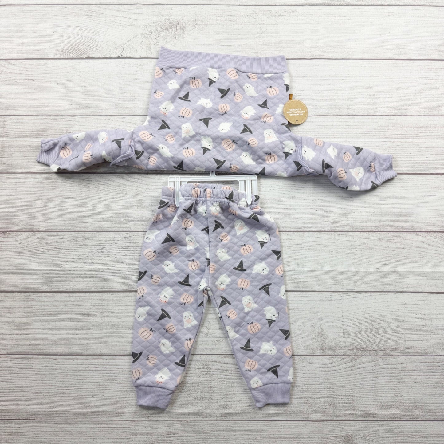 Lila & Jack Toddler 2 Piece Quilted Ghost Pumpkin Outfit Set NWT 12-18 Months