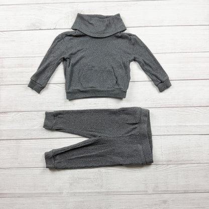 Baby Gap Gray Ribbed Sweater Joggers Set Outfit 18-24 Months
