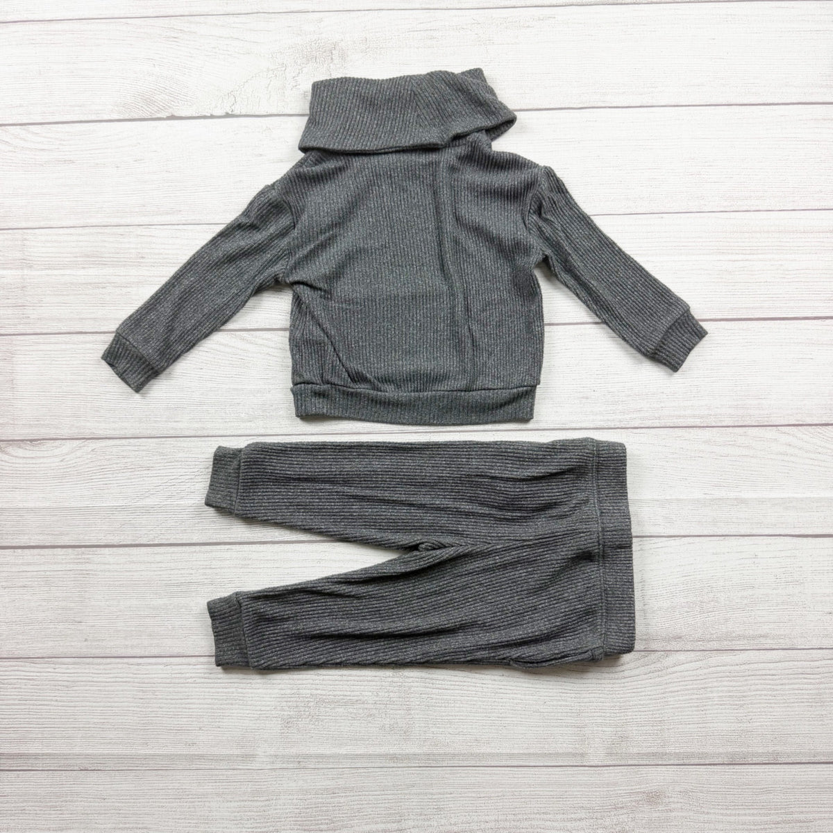 Baby Gap Gray Ribbed Sweater Joggers Set Outfit 18-24 Months
