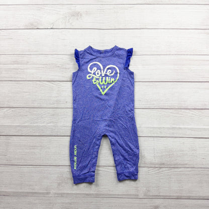 Under Armour Baby Romper “Love to Win” Sleeveless One Piece Ruffle 6-9 Months