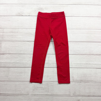 Primary Red Leggings Elastic Waist Cotton Blend Slim Fit Lightweight 6-7