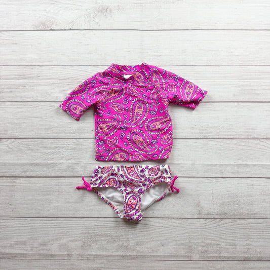 Carter's Paisley Print Two Piece Rash Guard Set Swimwear 12-18 Months