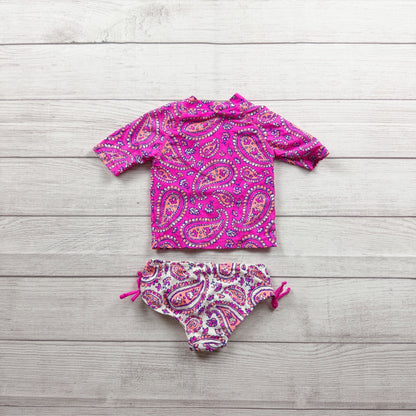 Carter's Paisley Print Two Piece Rash Guard Set Swimwear 12-18 Months