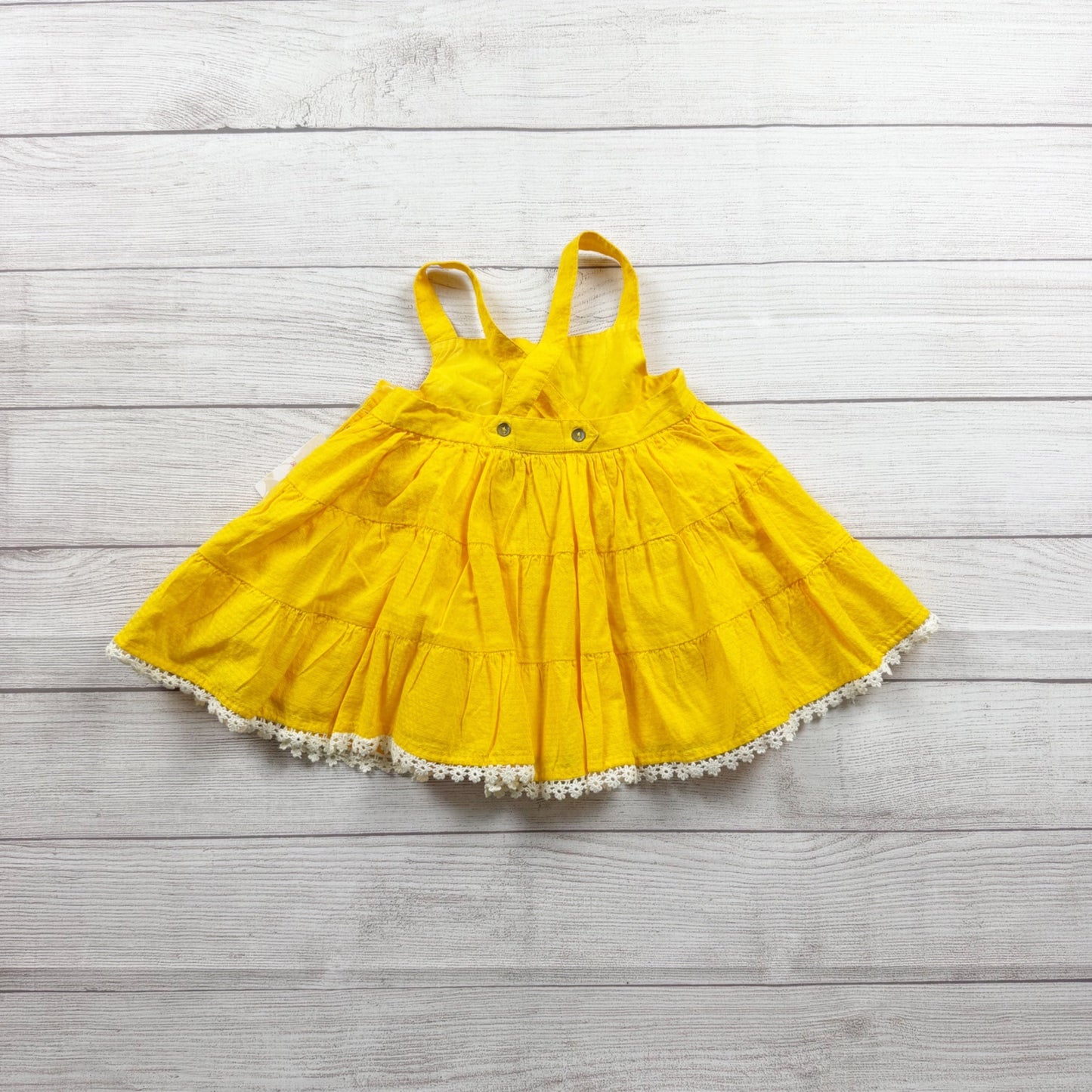 Tommy Bahama Girls Yellow Sun Top White Floral Embroidery Tiered NWT 4T