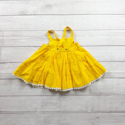 Tommy Bahama Girls Yellow Sun Top White Floral Embroidery Tiered NWT 4T