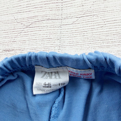 Zara Kids Elastic Waist Blue Shorts Lightweight Pocket 4-5