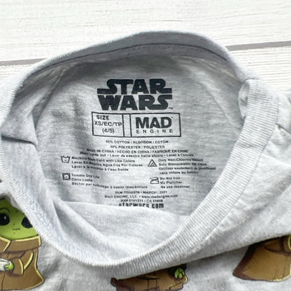 Star Wars Mad Engine Girls Baby Yoda Graphic T-Shirt Play Relax Fun XS 4-5