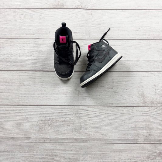Nike Air Jordan 1 Mid Black Pink Athletic Shoes Youth Toddler 7