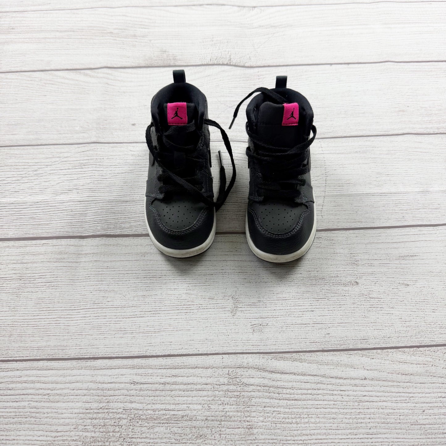 Nike Air Jordan 1 Mid Black Pink Athletic Shoes Youth Toddler 7