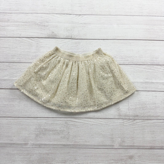 OshKosh Gold Sequin Tulle Skirt Toddler Girl Sparkly Party Holiday 12-18 Months