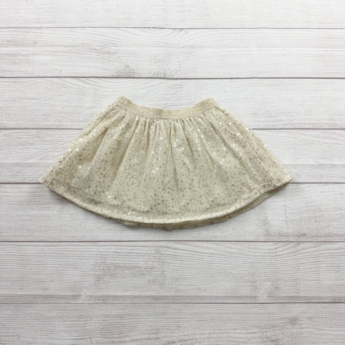 OshKosh Gold Sequin Tulle Skirt Toddler Girl Sparkly Party Holiday 12-18 Months