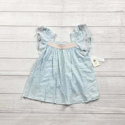 Tucker + Tate Girls Light Blue Flutter Sleeve Cotton Top NWT 7