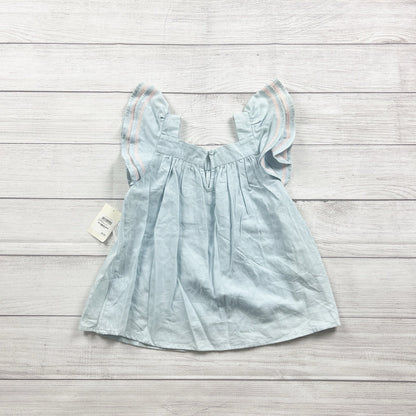 Tucker + Tate Girls Light Blue Flutter Sleeve Cotton Top NWT 7