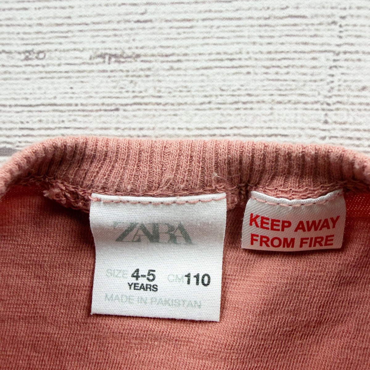 Zara Kids Dusty Salmon Pink Short Sleeve Cotton TShirt 4-5