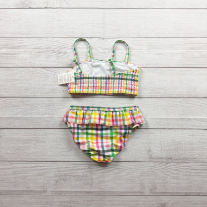 Mini Boden Girls Multicolor Plaid Two Piece Swimsuit 128cm NWT 7-8