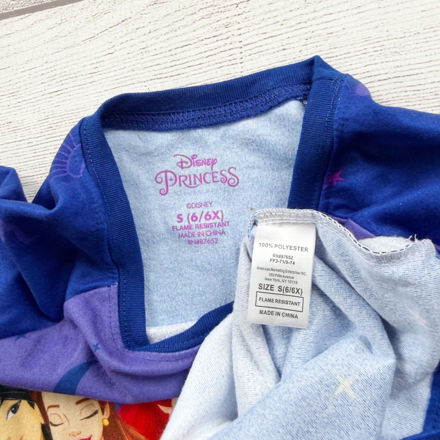 Disney Princess Girls Pajama Set 2-Piece PJs Character NWT 6 6X