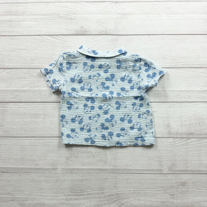 Disney Baby Mickey Mouse Button Up Shirt Short Sleeve 9-12 Months