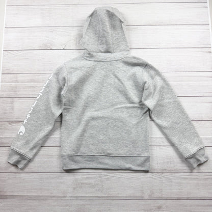Carhartt Kids Hoodie Gray Fleece Pullover Sweatshirt with Logo NWT XS 7