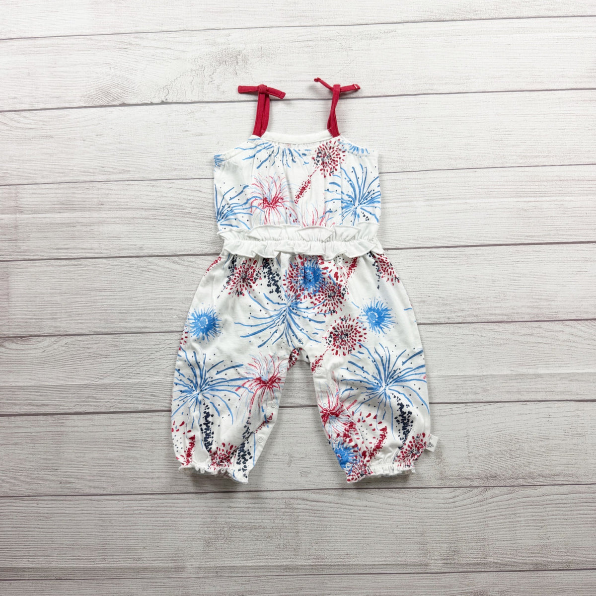 Burts Bees Baby Girls Fireworks Print Organic Cotton Romper 3–6 Months