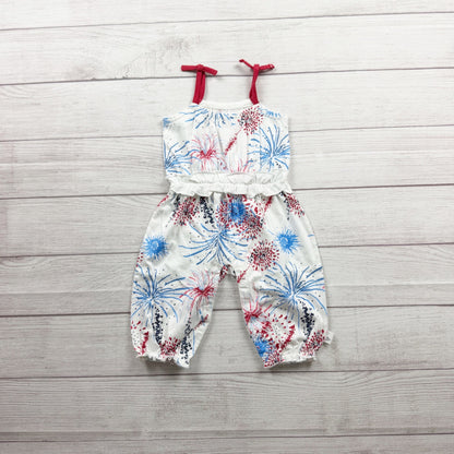 Burts Bees Baby Girls Fireworks Print Organic Cotton Romper 3–6 Months