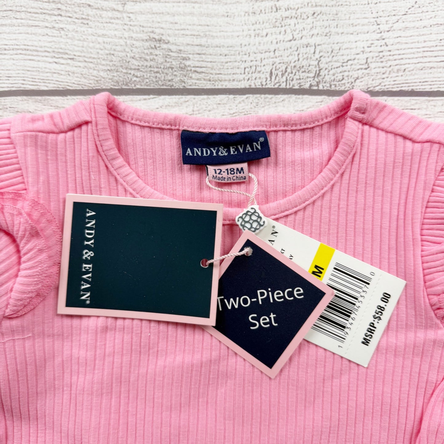 Andy & Evan Baby Girl Dress Outfit Set Ribbed Rainbow NWT 12-18 Months