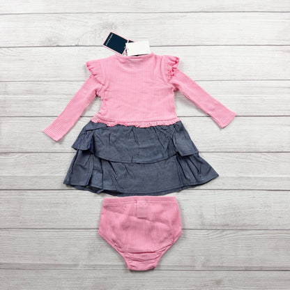 Andy & Evan Baby Girl Dress Outfit Set Ribbed Rainbow NWT 12-18 Months