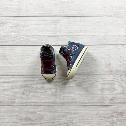 Converse All Star Superman High Top Denim Toddler Sneakers Blue Vintage Style 3