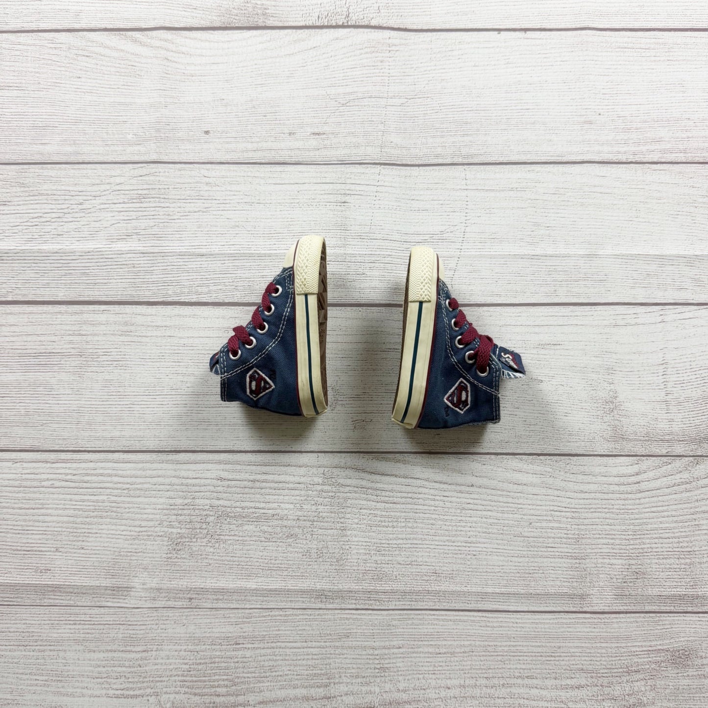 Converse All Star Superman High Top Denim Toddler Sneakers Blue Vintage Style 3