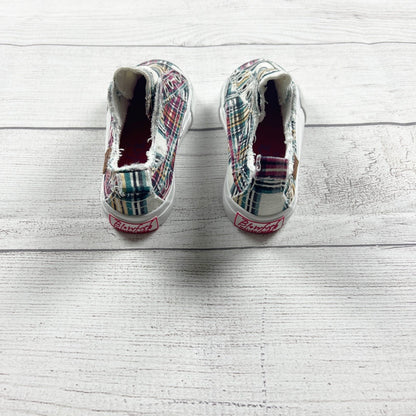 Blowfish Malibu Kids Plaid Canvas Slip On Sneakers Distressed Look 7