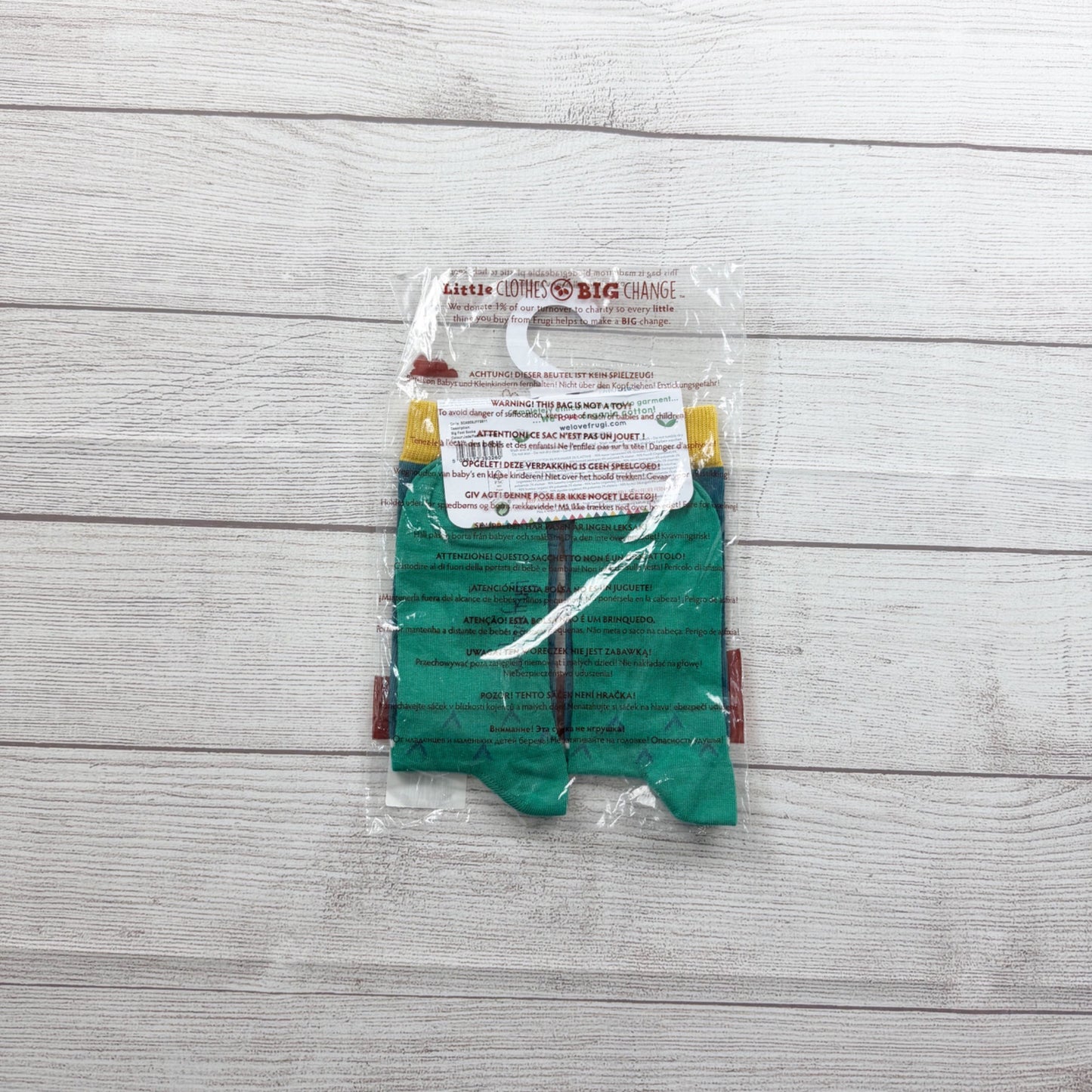Frugi Organic Cotton Big Foot Socks Jade Festive Print NWT UK 8-11