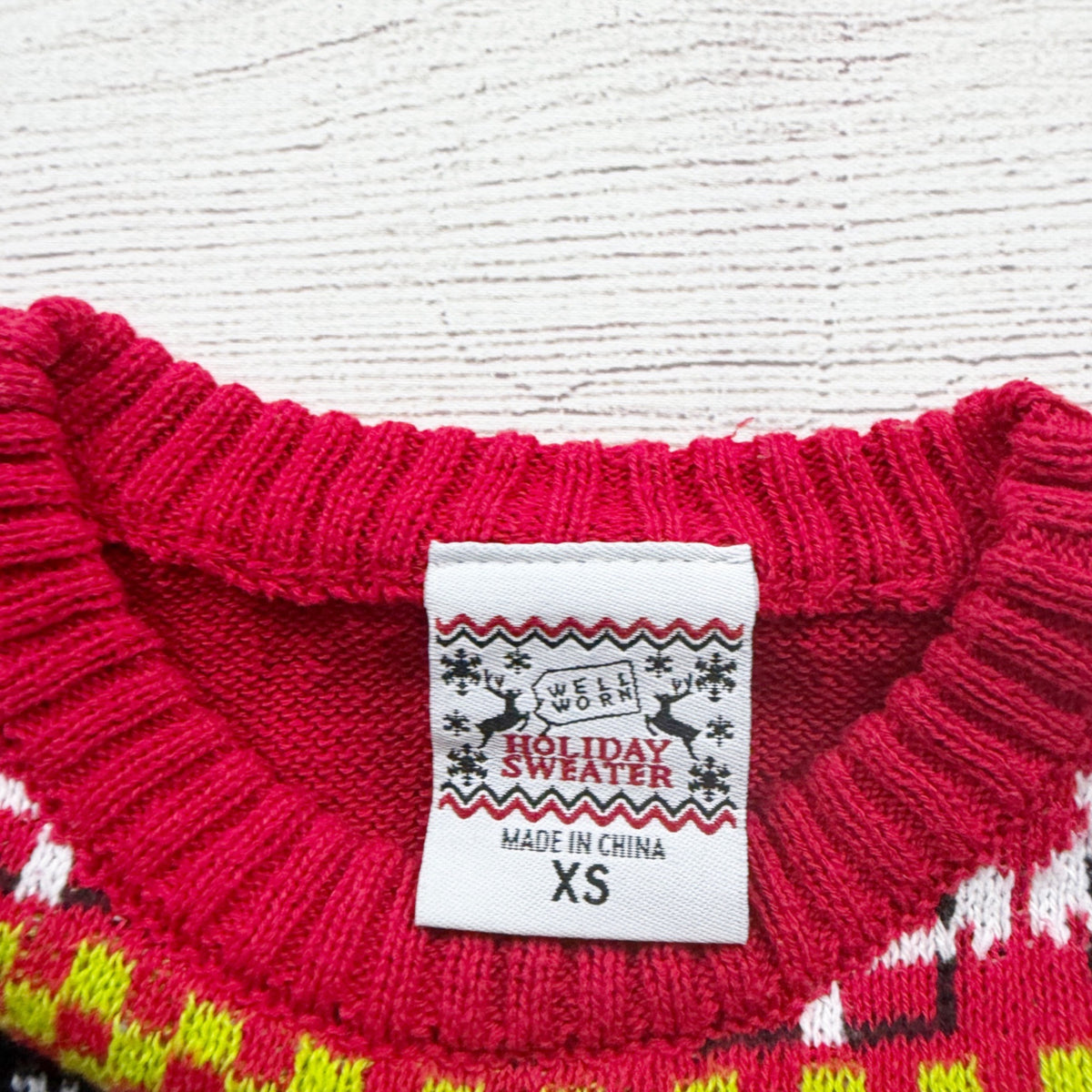 Well Worn Holiday Sweater Red Santa Skateboard Christmas Sweater XS
