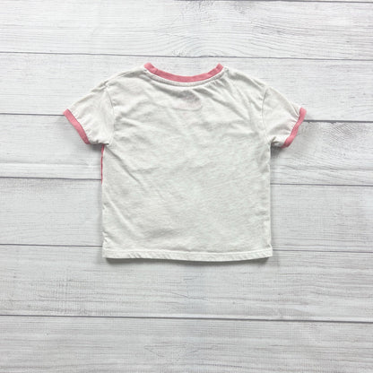 Disney Minnie Mouse Toddler T-Shirt Ringer Tee “Be Happy” Graphic 3T