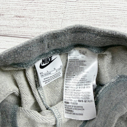 Nike Girls Gray Athletic Shorts Pink Logo Lightweight Cotton Blend Comfort 6X