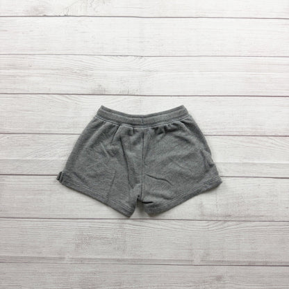 Nike Girls Gray Athletic Shorts Pink Logo Lightweight Cotton Blend Comfort 6X