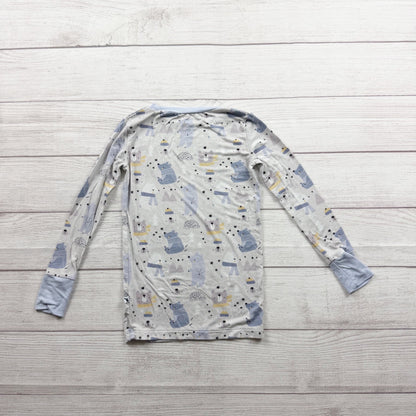 Kiki + Lulu Kids Blue Pajama Set Winter Bear Print Snug Fit Bamboo Viscose 5-6
