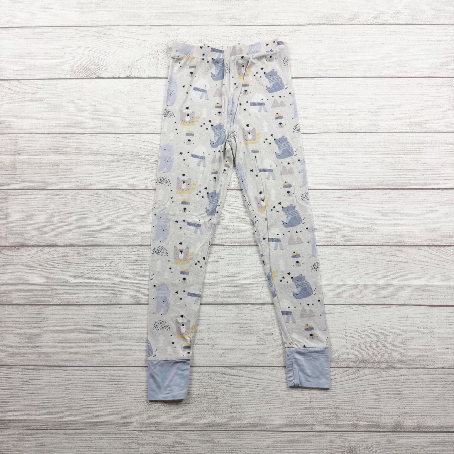 Kiki + Lulu Kids Blue Pajama Set Winter Bear Print Snug Fit Bamboo Viscose 5-6
