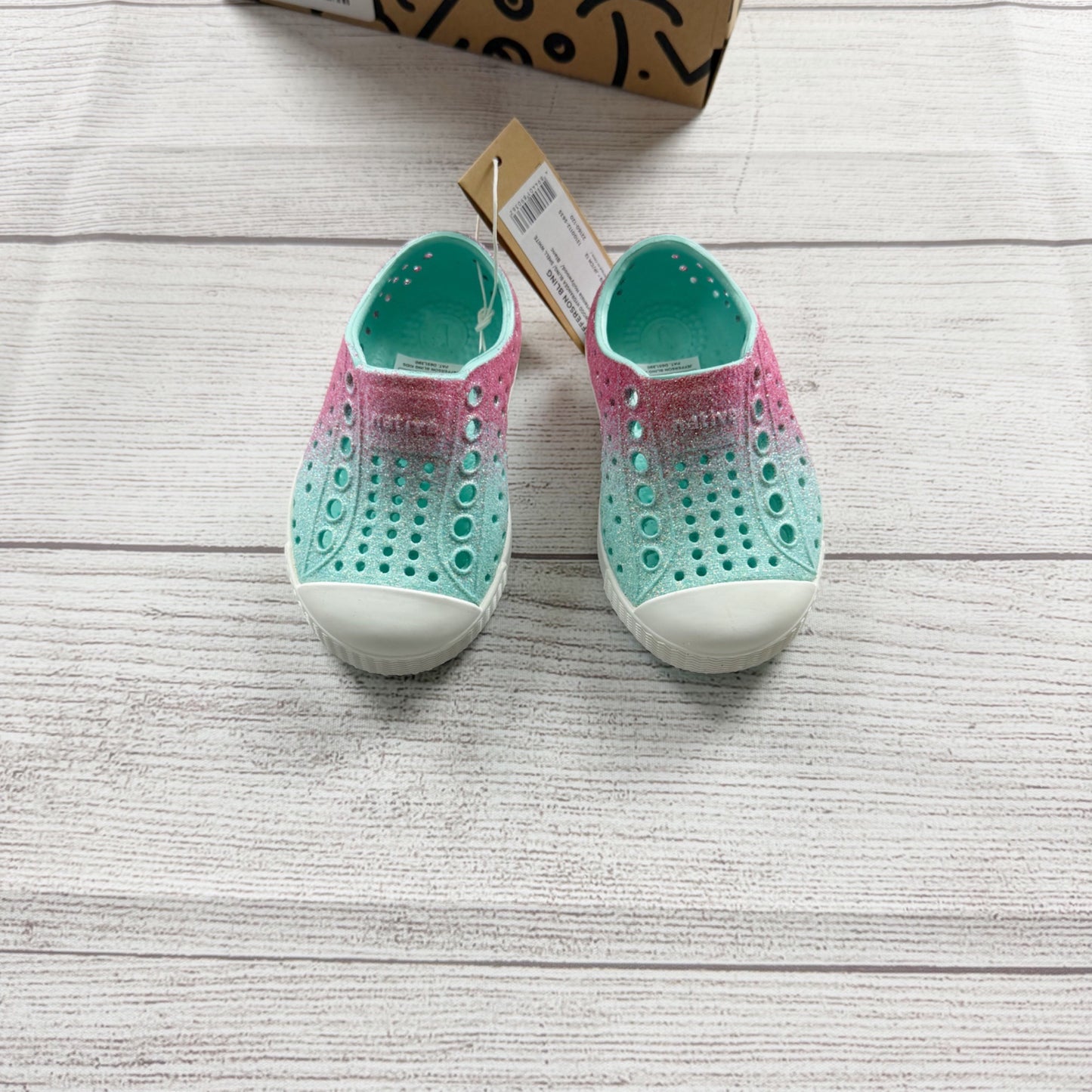 Native Shoes Jefferson Bling Kids Hollywood Hydrangea Slip-On Sneakers NWT 4