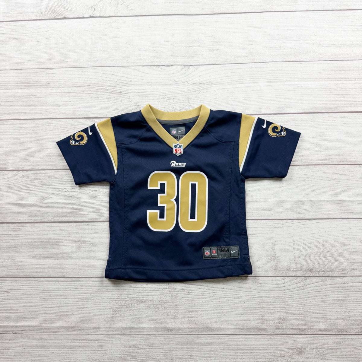 Nike NFL Los Angeles Rams Todd Gurley II On Field Jersey Navy Gold 12-18 Months