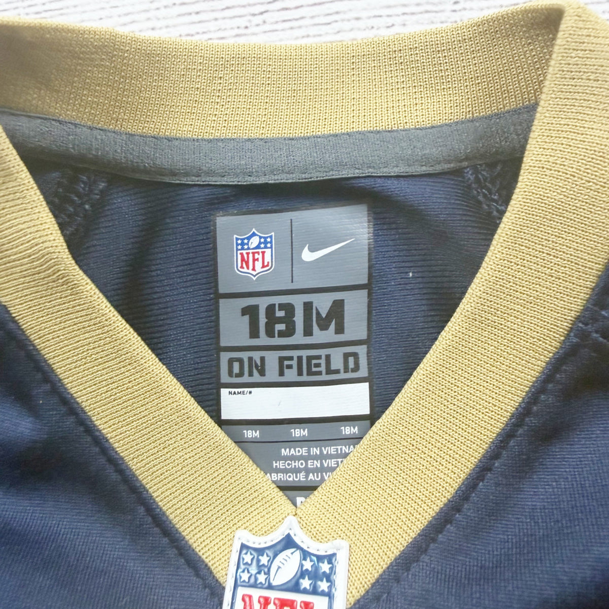 Nike NFL Los Angeles Rams Todd Gurley II On Field Jersey Navy Gold 12-18 Months