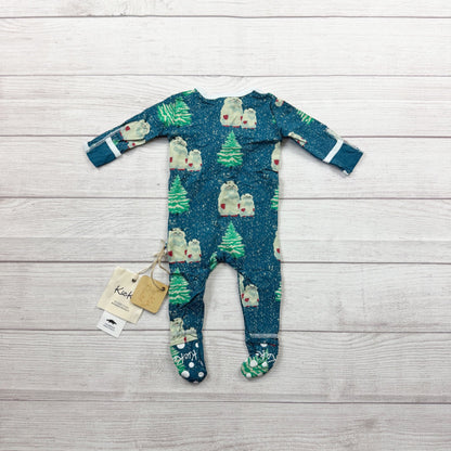 Kickee Pants Baby Footie Pajamas Winter Yeti Christmas Bamboo NWT 0-3 Months