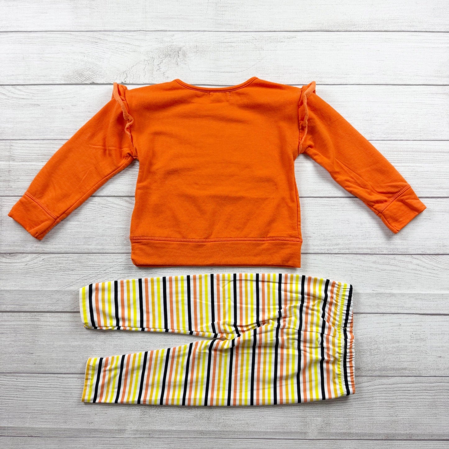 Btween Toddler Girl Halloween Outfit Set Boo Sweatshirt Striped Leggings 4T
