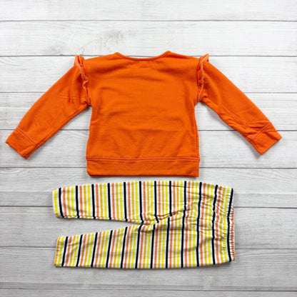 Btween Toddler Girl Halloween Outfit Set Boo Sweatshirt Striped Leggings 4T