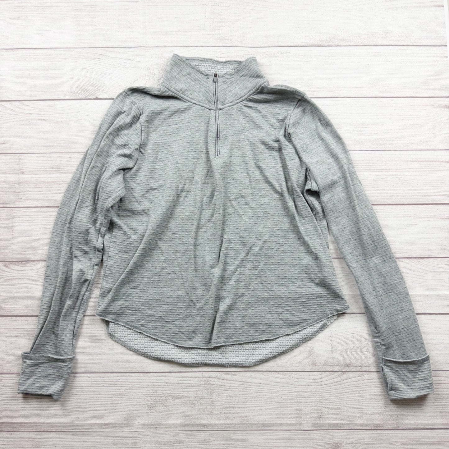 Nike Dri-Fit Running Pullover Gray 1/4 Zip Long Sleeve Lightweight Top L 12-14