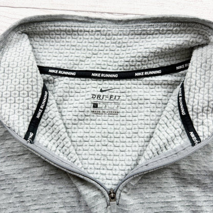 Nike Dri-Fit Running Pullover Gray 1/4 Zip Long Sleeve Lightweight Top L 12-14