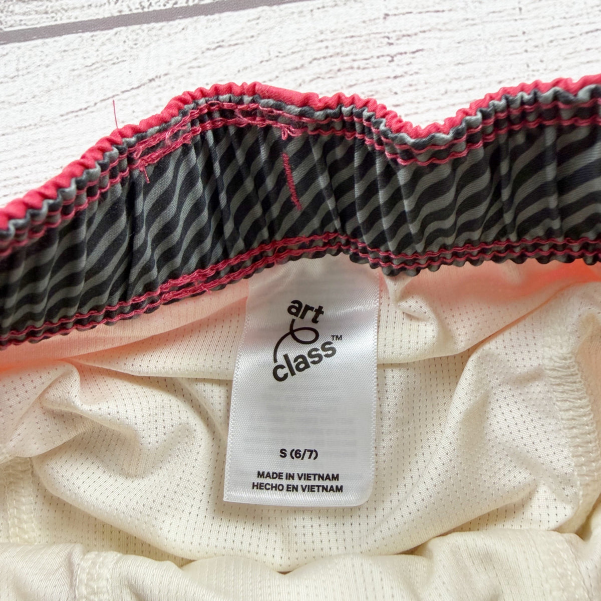 Art Class Kids Red White Blue Colorblock Board Shorts Swim Trunks NWT S 6-7