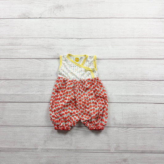 Kumquat Baby Romper Fruit Print Sleeveless Wrap One Piece Playsuit 3-6 Months