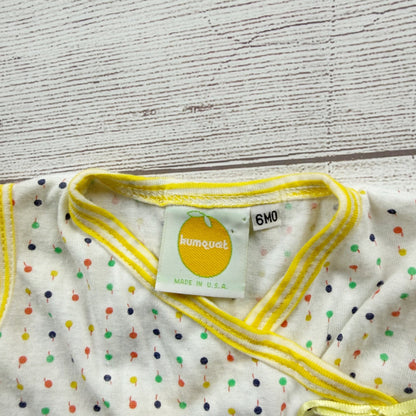 Kumquat Baby Romper Fruit Print Sleeveless Wrap One Piece Playsuit 3-6 Months