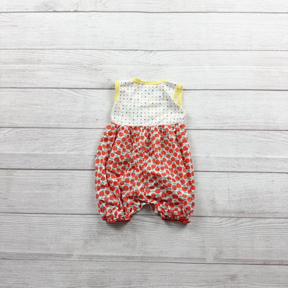 Kumquat Baby Romper Fruit Print Sleeveless Wrap One Piece Playsuit 3-6 Months